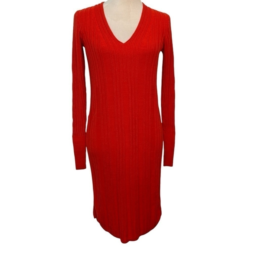 Free people v-neck long sleeve knit dress in extra small